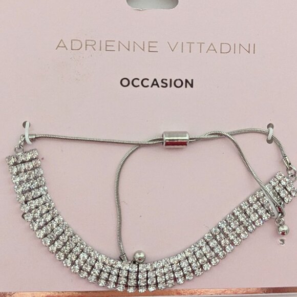 Adrianne Vittadini Runway/Sparkling Crystal-like stone pull clos Bracelet - Picture 1 of 3